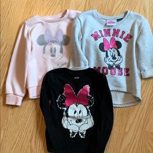 3 Disney Minnie Mouse 4t girl long sleeve shirts